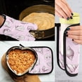 thumbnail image 5 of Heat Resistant Oven Glove & Hot Pad Set Reusable and Washable Kitchen Combo for Baking, BBQ, Oven, Microwave Conch Shells Pattern, 5 of 5