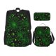 thumbnail image 1 of Disketp Green Bright Web with Spiders Mochila Estampada de Gran Capacidad con Lonchera y Estuche, Set de 3 Piezas para Estudiantes, 1 of 7