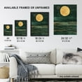 thumbnail image 3 of Artery8 Boho Abstract Full Moon Dark Green Gold Seascape Bathroom Toilet Artwork Framed Wall Art Print A4, 3 of 3