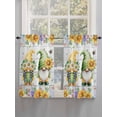 thumbnail image 5 of Sunflowers Bathroom Window Curtain, Spring Flowers Gnomes Hydrangea Daisy Wood Light Filtering Coffee Kitchen Curtains, Bedroom Living Room Curtains 2 Panel 84"x54", 5 of 6