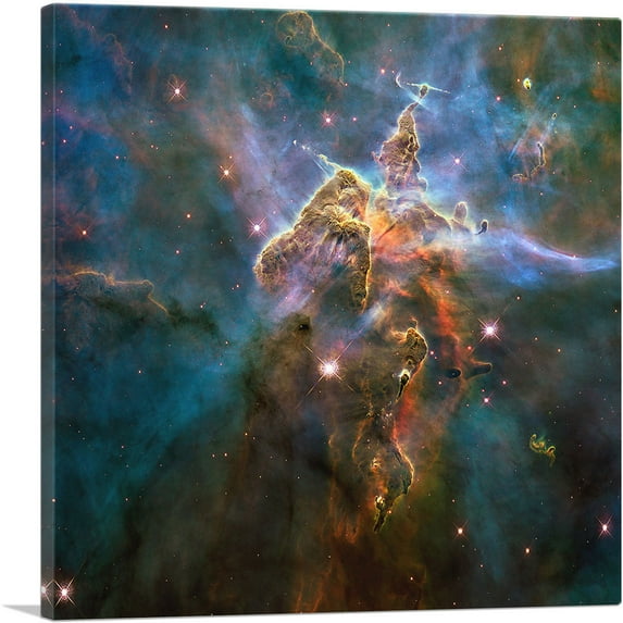 ARTCANVAS Mystic Mountain Carina Nebula Hubble Telescope NASA Canvas Art Print - Size: 18" x 18" (0.75" Deep)
