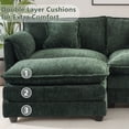 thumbnail image 3 of Gexpusm Sectional Sofa,L Shaped Couch with Chaise for Living Room Sleeper Set, 3 Seats with Chenille and Double Layer Cushions,Green, 3 of 5