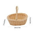 thumbnail image 2 of Easter Basket Convenient Wicker Baskets Hand Woven Baskets With Handle Stylish Flower Baskets For Picnics, oval, 2 of 6