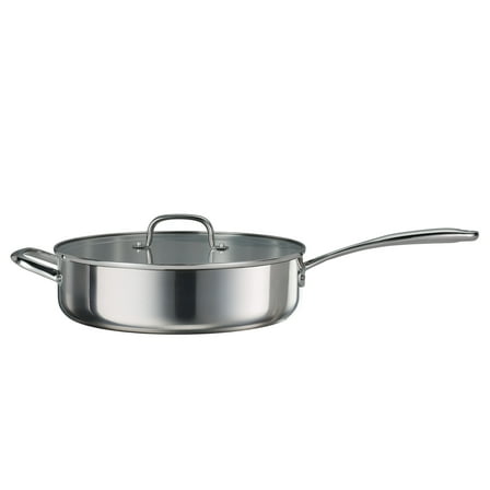 Tramontina Triverge 5 Quart Tri Ply Clad Stainless Steel Jumbo Cooker with Lid, Induction Ready and Oven Safe