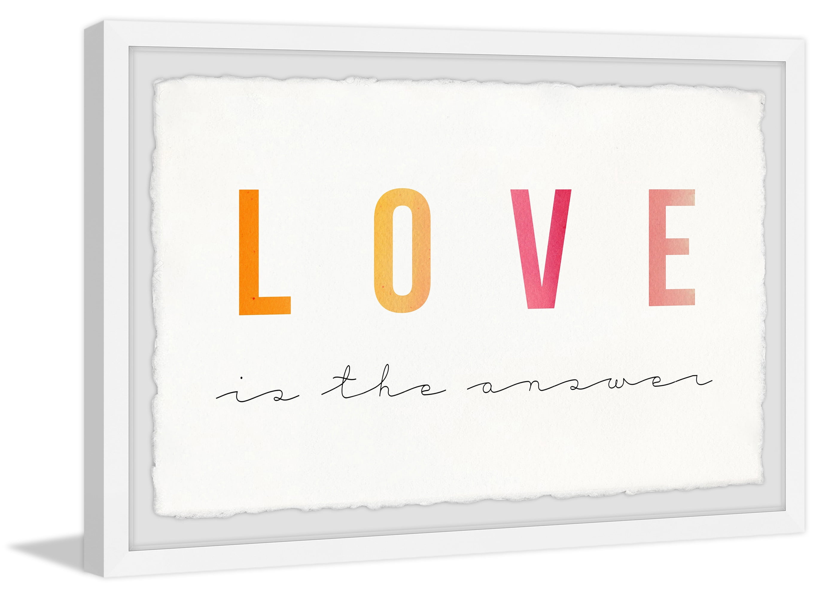 Marmont Hill Answer Is Love Framed Wall Art, 30.00" x 1.50"