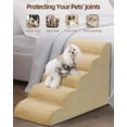 thumbnail image 2 of Dog Stairs Curved Ramp for Small Dogs 19.5" H, 4-Step Pet Stairs for Couch Bed with High Density Foam, Dog Slope Stairs with Durable Non-Slip Bottom Khaki, 2 of 12