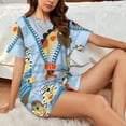 thumbnail image 4 of Honeii Giraffe Come Out From Zipper for Women's Summer Pajama Set featuring Soft Short Sleeve Shirt & Matching Bottoms with Convenient Pockets for Relaxed Home Wear-3X-Large, 4 of 6