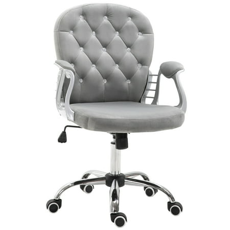 UPC: 0842525114455 | Vinsetto Vanity Office Chair Tufted Backrest Swivel Rolling Height Adjustable