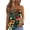 Green, variant on Tropical Print Tube Top for Women, Spaghetti Strap Camisole - Slim Fit Summer Beach Vacation Halter Blouse Multicolor XXL
