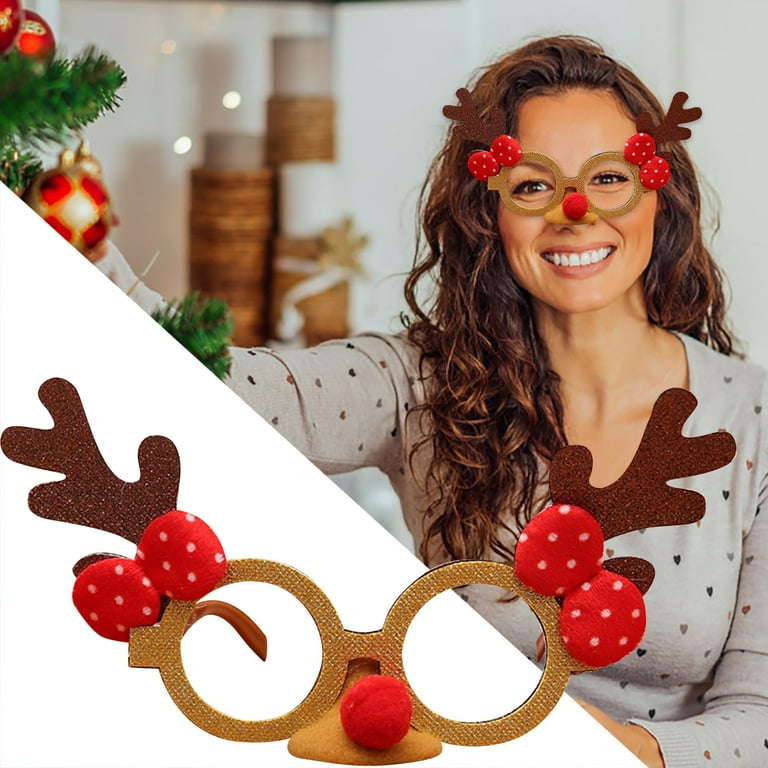 Tanuse 1 Pair of Glasses Christmas Ornaments 