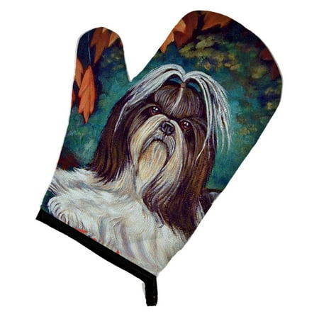 

Carolines Treasures 7182OVMT Autumn Leaves Shih Tzu Oven Mitt Large multicolor