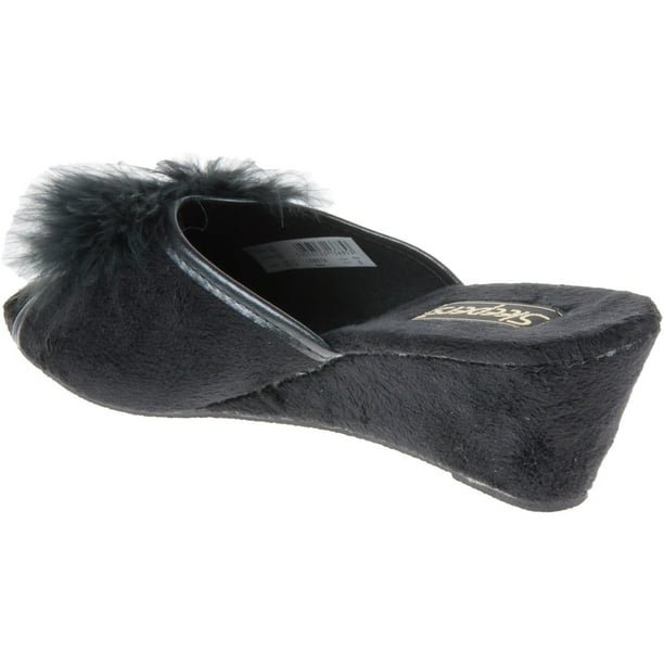 Sleepers Womens Anne Jewelled Rosette Boa Mule Slippers Walmart