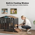 thumbnail image 4 of POAO 31"Heavy Duty Dog Crate Furniture with 360°Wheels,Dog Kennel Indoor for Small Dogs,Wooden Dog Cage with Feeding Window &Name Tag,Brown, 4 of 9