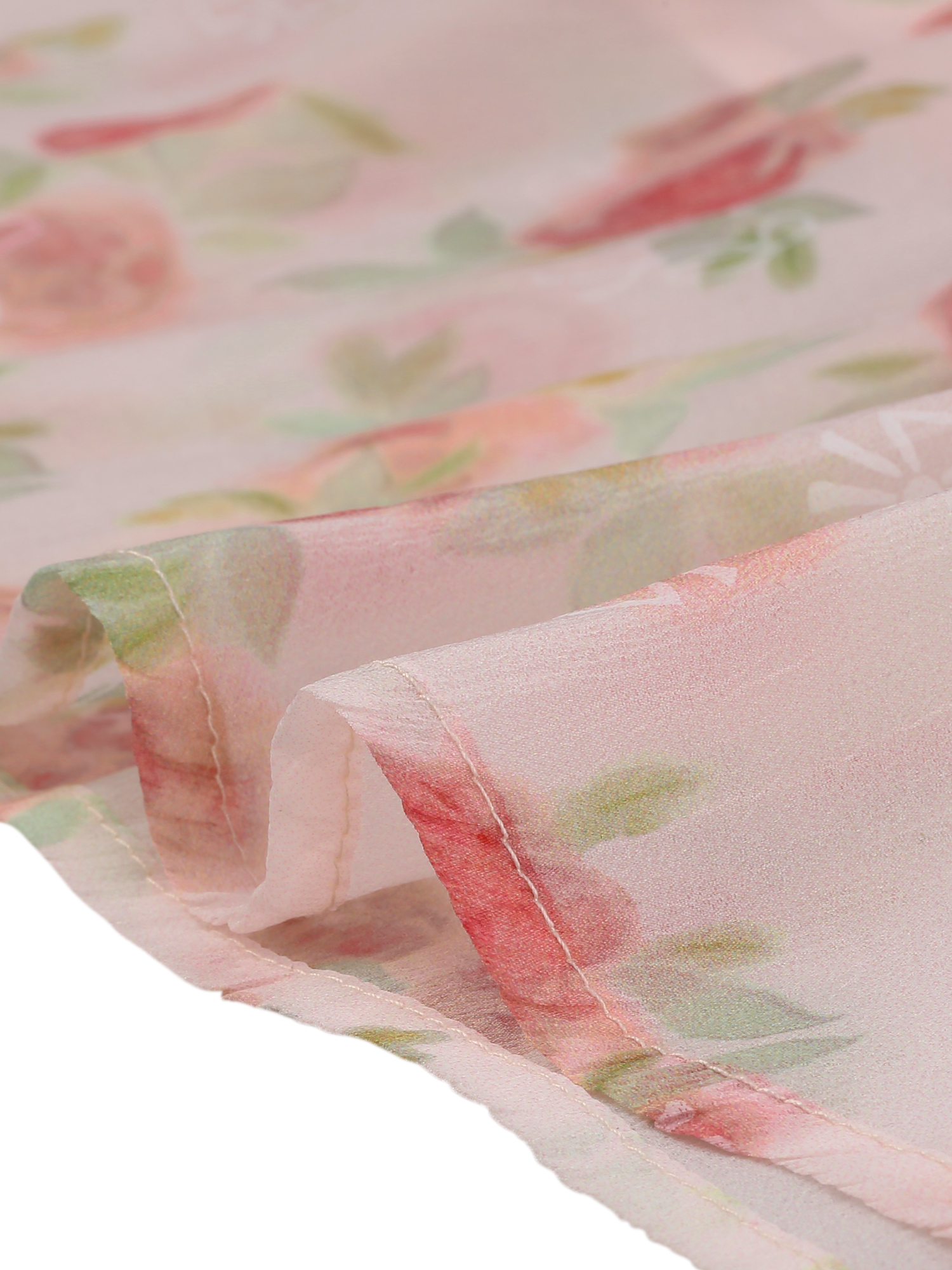 DARING DIVA Organza Dress Puff Floral Print Dress L Pink