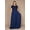 Navy, variant on Short Sleeve Formal Solid Print Full Length, Dress (Women's)