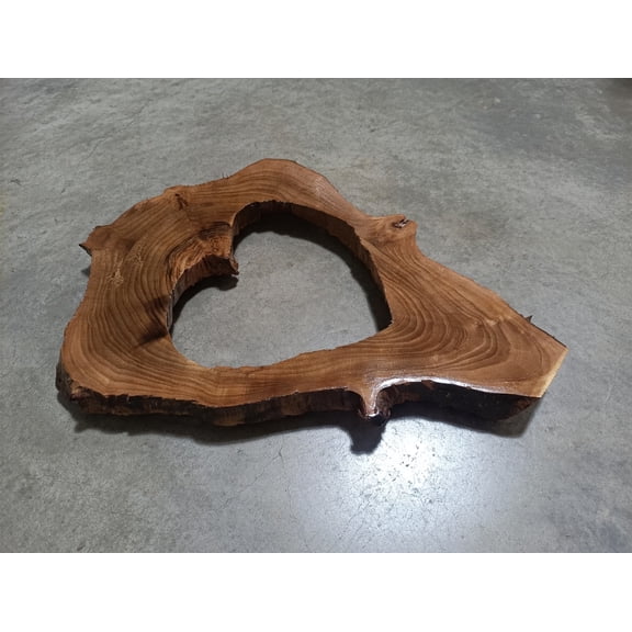 Live Edge Walnut Wood Slab for DIY and Epoxy Table, Ready to be Resin Table, Cleared Wood Slab for Epoxy Resin Wood, Burl Wood (16 inches, Heart)