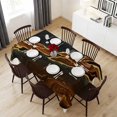 thumbnail image 6 of Brown Marble Table Cloth Waterproof Tablecloths, Gold Abstract Vintage Modern Ombre Art Tablecloth Dining Table Cover for Kitchen Party Tabletop Outdoor, Rectangle Tablecloth 54x108 Inch, 6 of 9