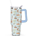 thumbnail image 2 of 40oz Ocean Nautical Anchor Stainless Steel Flip Straw Tumbler Spill Proof Travel Cup Double Wall Vacuum Insulated Coffee Mug with Top Handle, 2 of 6