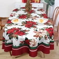 thumbnail image 6 of Christmas Oval Tablecloth for Oval Table Smaller Than 54" x 78", New Year''s Floral Christmas Table Cloth 60 x 84 inches for Christmas Dinner Kitchen Decoration, 6 of 6