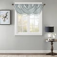 thumbnail image 3 of Elena Faux Silk Waterfall Embellished Valance Dusty Aqua 38x46", 3 of 4