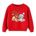 thumbnail image 2 of CUZIBR Kids Boys Girls Christmas Sweater Cute Letter Snowman Print Casual Round Neck Long Sleeve Cartoon Fall Coat Tops Loose Fit Outwear,F,2-3 Years, 2 of 3