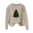 thumbnail image 4 of Funny Christmas Sweaters for Women - Sweater Women, Women's Xmas Sweaters Christmas Tree Print Sweater Round Neck Long Sleeve Pullover Sweater Tops, 4 of 4