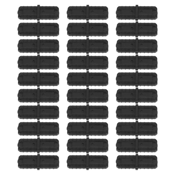 BESTYASH 30Pcs Furniture Frame Pipe Connector Black Plastic Two Way Flat Tube Connection Joint
