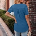 thumbnail image 5 of Summer Shirts for Women, ZHUGeLI Fashion Women's Casual Solid Color Short Sleeve Round-Neck Blouses Shirts, 5 of 7