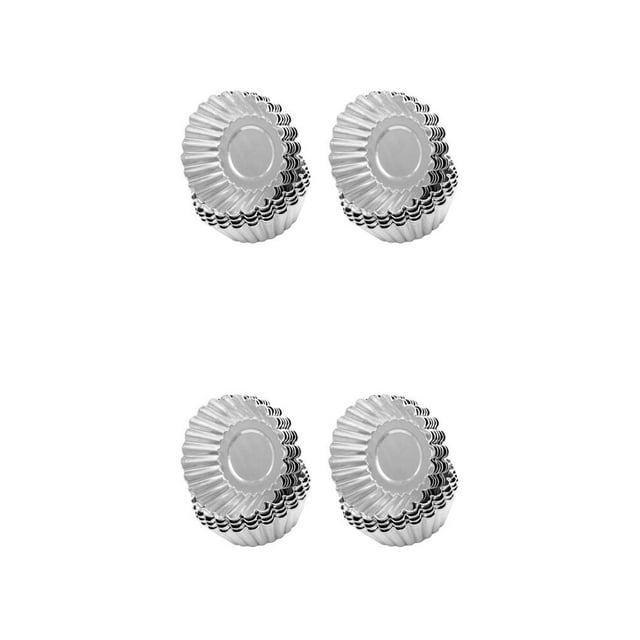 Injueey Moldes para tartas de huevo, utensilios de cocina de fondo plano reutilizables multiusos de aluminio, molde para taza para hornear, tienda, Type1 NO1 Injueey CBP582527