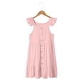 thumbnail image 2 of Ketyyh-chn99 Robe Fille Ligne A Manches à Volants Fleur Bébé Fille Robe d'Été Sans Manches Décontractée Taille pour 3-4 Ans, Rose, 2 of 4