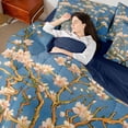 thumbnail image 4 of Homewish Vintage Floral Art 7pcs Queen Bedding,Bohemian Oil Painting Bedding Comforter Set Queen,Pink Blue,Navy Blue Reversible, 4 of 8