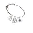 thumbnail image 2 of Delight Jewelry Silvertone Mini Volleyball/Water polo Silvertone Let Things Go Tree Charm Bangle Bracelet, 2 of 4