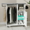 thumbnail image 3 of HSUNNS Ironing Cart with Ironing Board, Compact Ironing Solution with Adjustable Shelves, Closed Compartment and Iron Rack, Ironing Cabinet with Wheels for Laundry Room and Cloakroom, White, 3 of 9