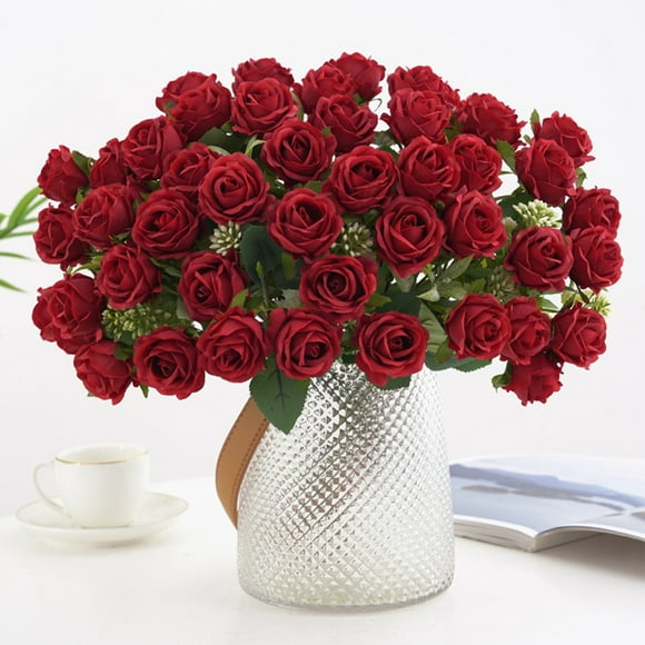 EGNMCR 1Pc Artificial Flower Home Decor Portable Single Branch Simulation Rose For Wedding Fake Rose Ecologically Friendly For Party Artificial Flower Exquisite Decor, Gift