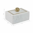 thumbnail image 4 of Minimalist Decorative Box for Home Decor - Marble Keepsake Box with Brass Inlay & Lid - Ideal Jewelry Box and Modern Home Organizer - Perfect Addition to Storage Boxes for Shelves - 7" by 5" White, 4 of 14