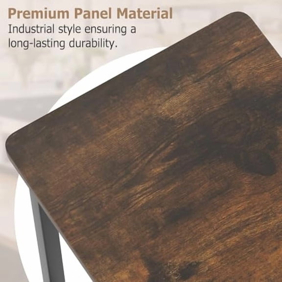 Safeplus 26" Square Industrial Bar Stools,Set of 4 Barstools with Metal Footrest for Dining Room, Kitchen