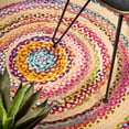 thumbnail image 5 of JONATHAN Y RNF105A-7R Isla Round Boho Braided Rag & Jute Multi/Natural 7' Round Area Rug, Natural Fibers Geometric, Pet Friendly, Stain Resistant, Easy to Clean, for Living Room; Kitchen, Bedroom, 5 of 7