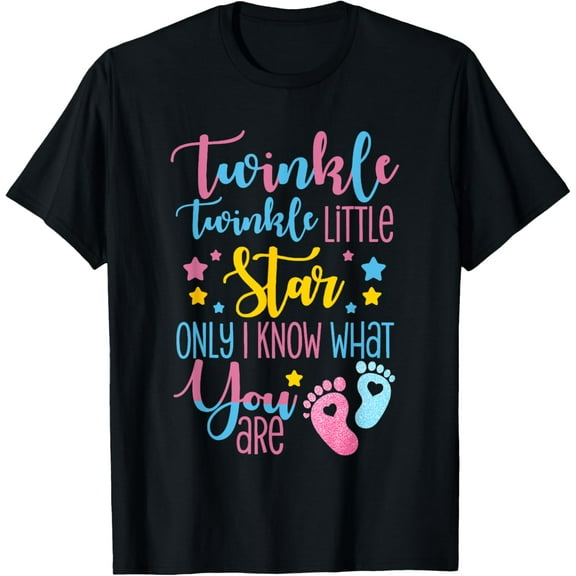 Gender Keeper Reveal Twinkle Twinkle Little Star Pink Blue T-Shirt
