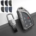 thumbnail image 4 of Gray Zinc Alloy Smart Key Fob Cover with Keychain for Chevrolet 2021-2022 Models - Compatible with 3/4/5/6 Button Keyless Entry Remotes, Protective Shell Case Accessory, 4 of 6