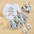 thumbnail image 4 of GRNSHTS Newborn Infant Baby Boy Girls Rainbow Outfits Letter Print Onesies + Cloud Rainbow Pants + Hat Tie Dye Clothes Set, 4 of 10