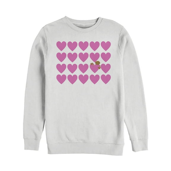 Men's E.T. the Extra-Terrestrial Valentine Hidden Alien Heart  Sweatshirt White 2X Large