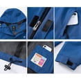 thumbnail image 4 of Tyhengta Men's Jacket Waterproof Coat Hooded Raincoat Outdoor Hiking Lightweight Windbreaker Royal blue M, 4 of 6
