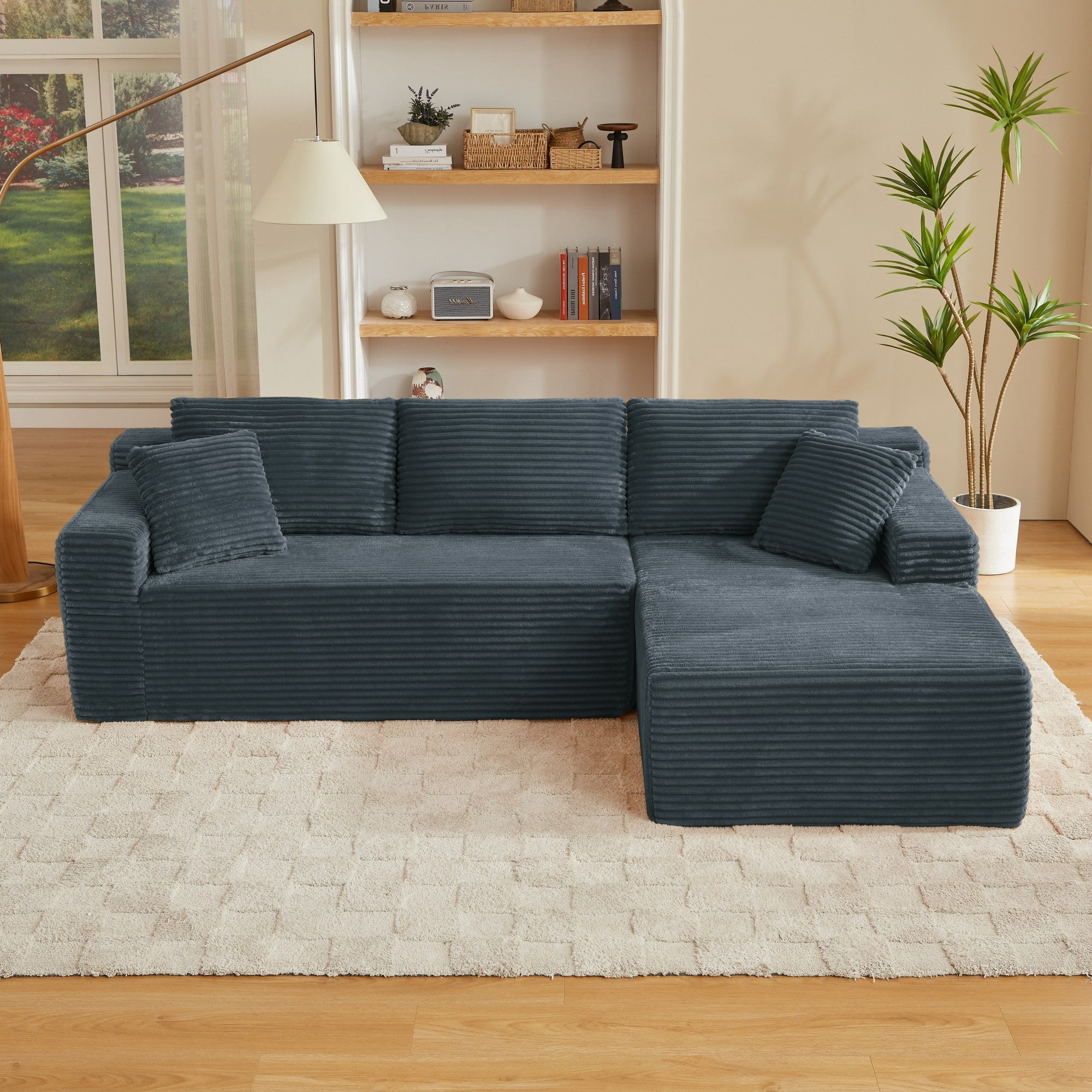 Sailvan L-Shaped Cloud Sectional Sofa with Deep Seat,No Assembly Required,Modular Couches Sleeper
