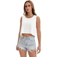 thumbnail image 6 of DARING DIVA Women's High Low Sleeveless Flowy Tank Top Athletic Yoga Workout Shirt M White, 6 of 7