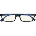thumbnail image 2 of Eyekepper Classical Rectangular Frame Spring-Hinges Computer Glasses Readers Eyeglasses (Black-Blue, +1.75), 2 of 7