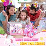 Carsky Unicorn Remote Control Car for Girls 3-8, Rechargeable RC Toy w/ Lights&Music, Indoor Outdoor Gift for Kids 3+