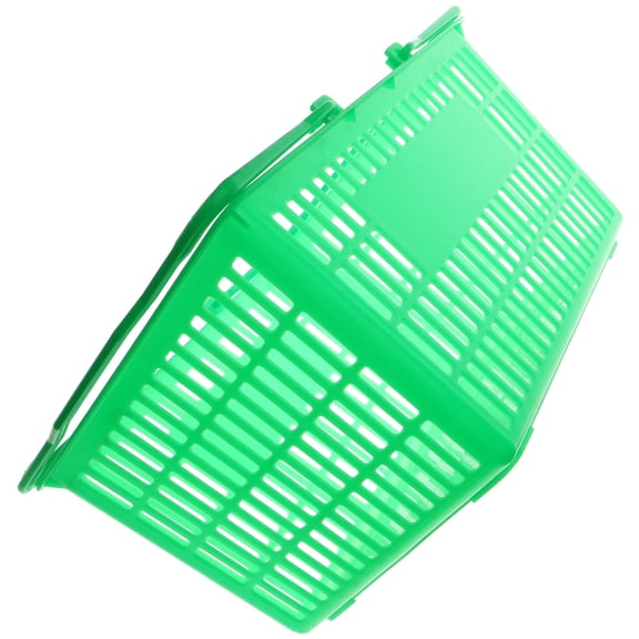 FOMIYES Handheld Green Plastic Basket for Storage and Grocery Sundries Organizer
