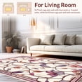 thumbnail image 2 of ODIKA 3'x5' Machine Washable Non-Slip Area Rug, Art Nouveau Petal Mosaic with Curved Vines and Stylized Leaf High Traffic Rug, Beige, 221475, 2 of 7