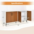 thumbnail image 3 of Costway Buffet Server Sideboard Kitchen Storage Cabinet Cupboard with Shelves & 4 Doors, 3 of 10