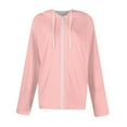 thumbnail image 2 of Chiccall Women's Hoodie Jacket Solid Oversized Comfy Full Zip Sweatshirt Outwears, 2 of 4